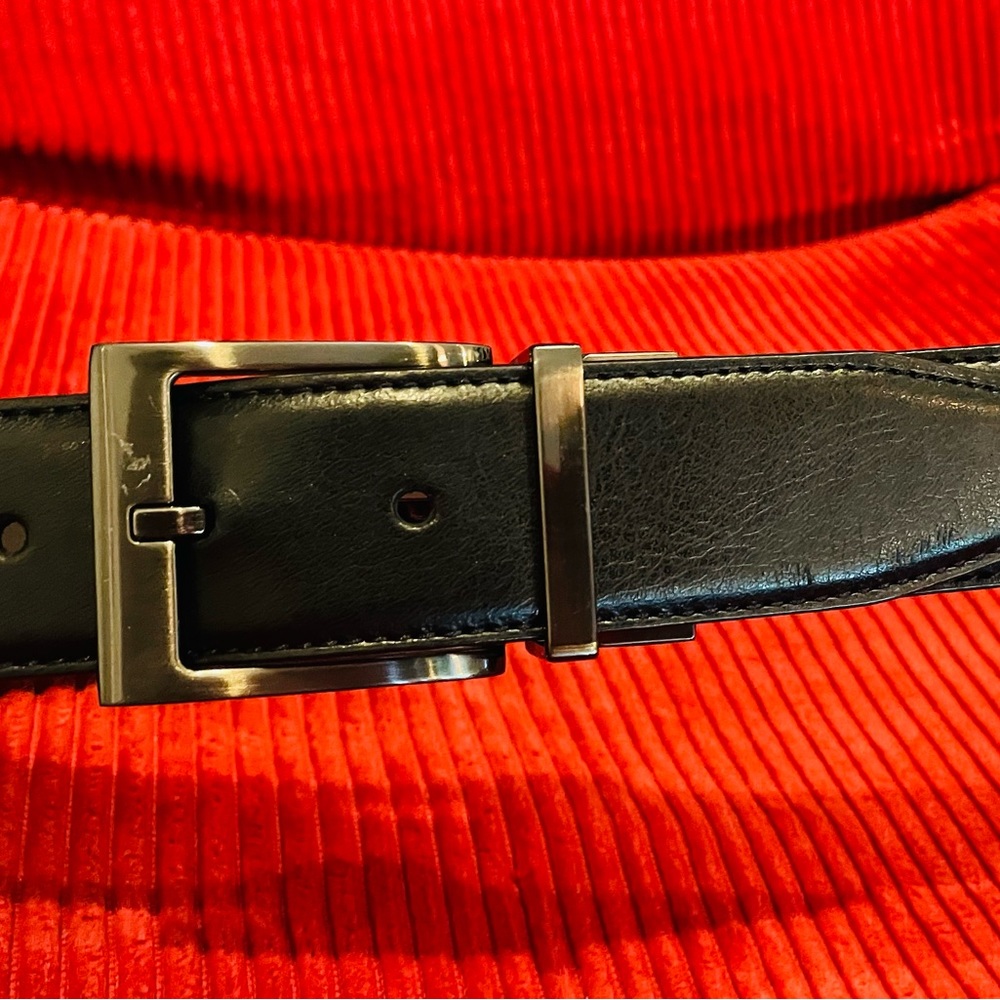Men’s reversible large coated leather belt